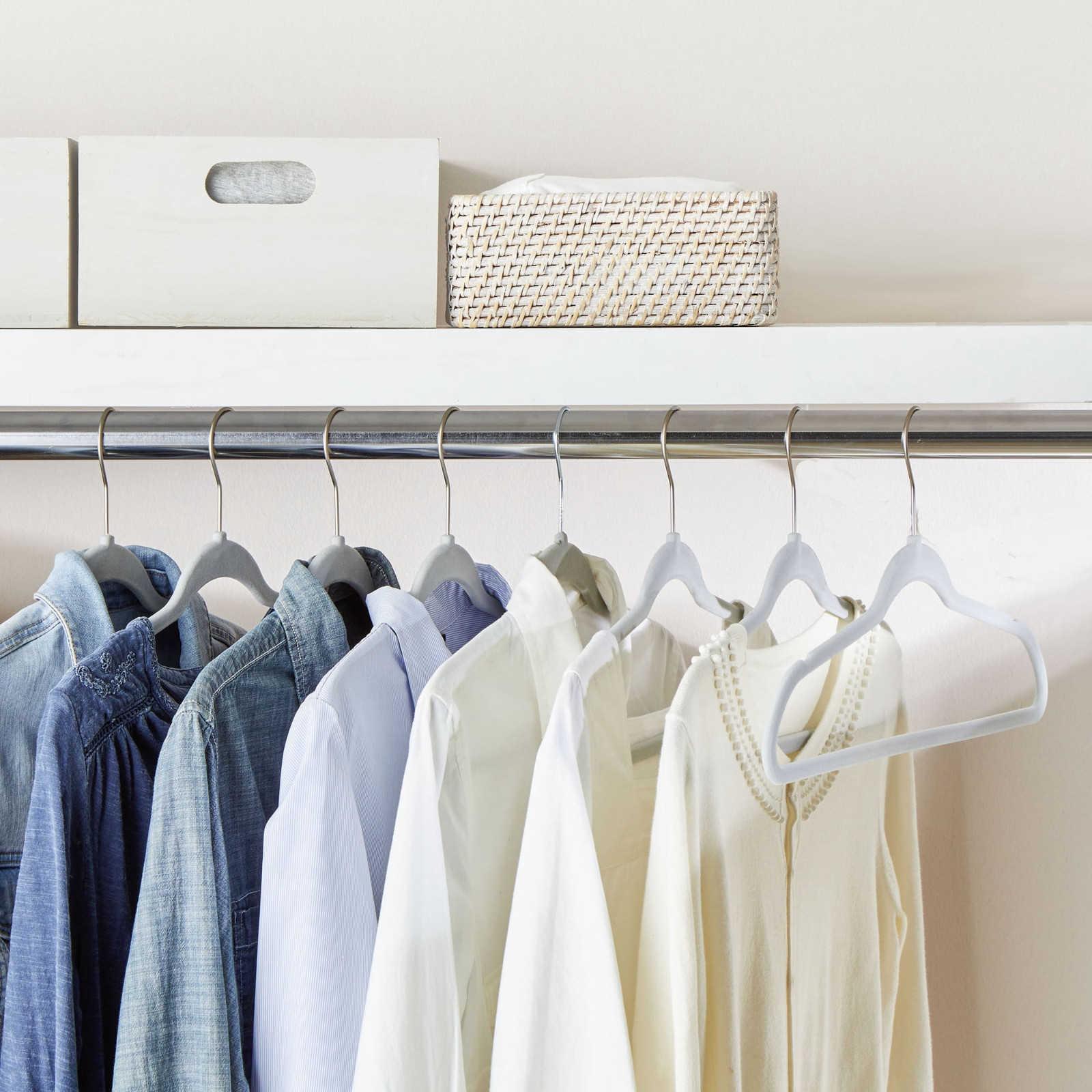 100 Silver Better Homes & Gardens Velvet Clothing Adult Hangers Non-Slip Space