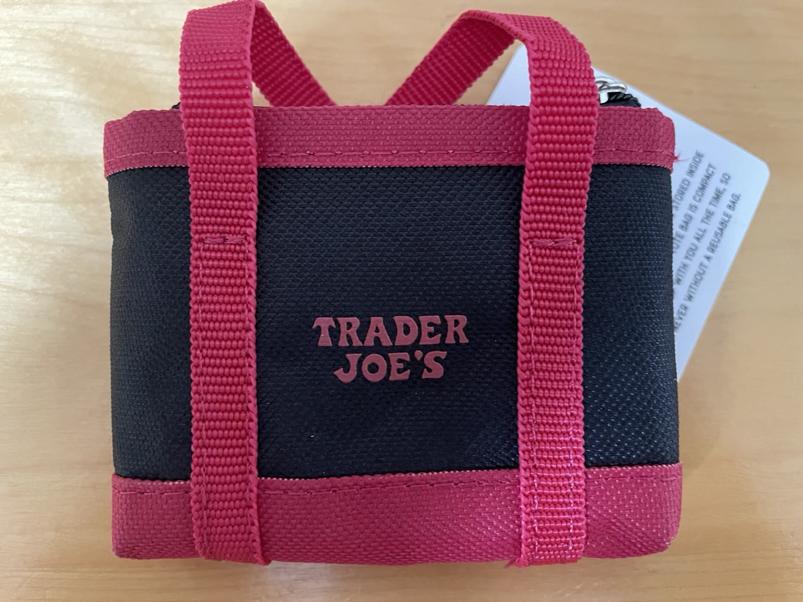 Trader Joe’s Micro Tote with Grocery Bag New NWT Black And Red -Sold Out!