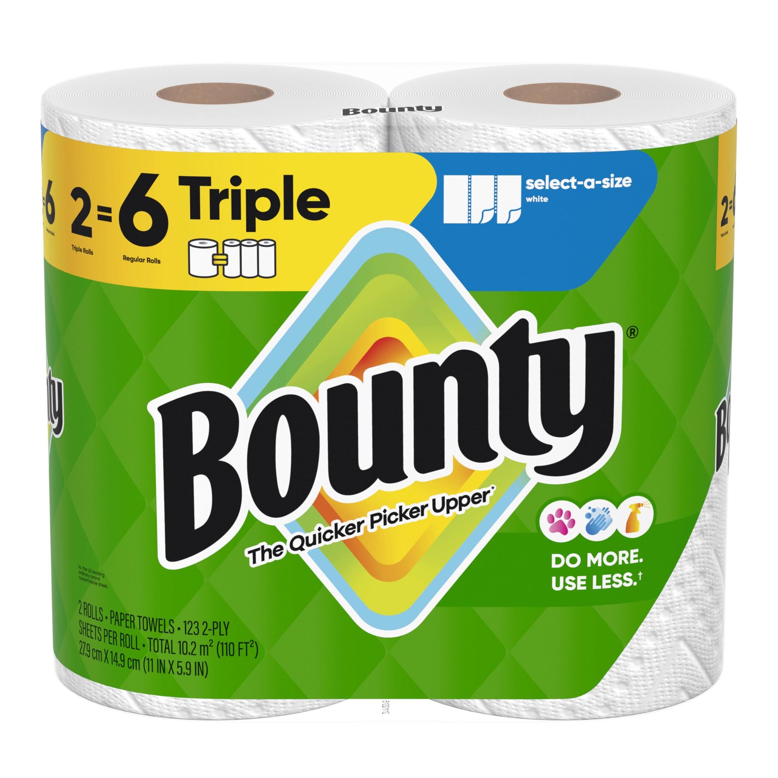 Bounty Select-A-Size Paper Towels, Prints, 2 123 sheet (Pack of 2), Prints