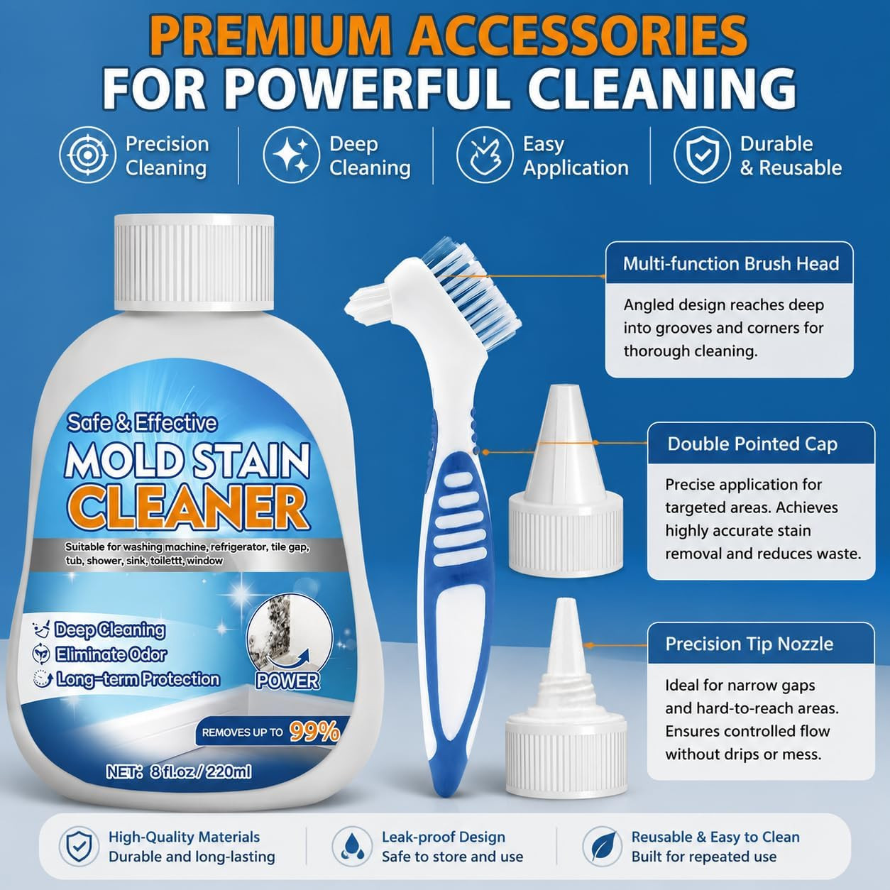 Household Stain Cleaner Washing Machine Cleaner for Washer Seal | Reaches Crevic