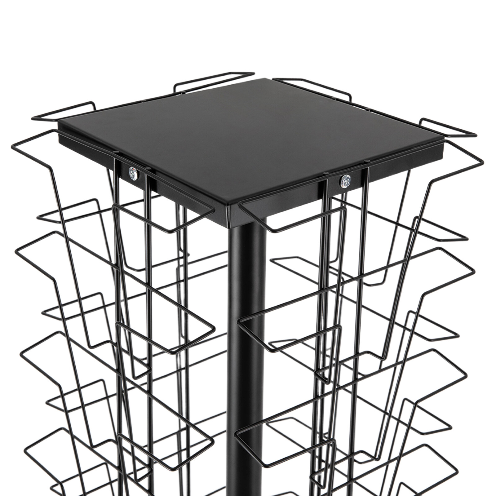 Modern Rotating Brochure Display Stand Detachable Magazine Rack With 36 Pockets