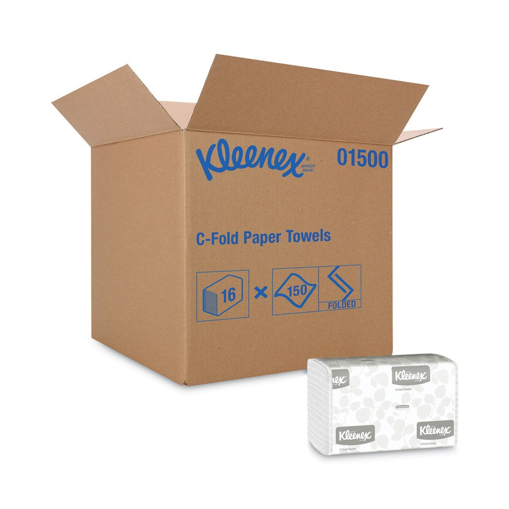 Kleenex 01510 10.13 in. x 13.15 in. 1-Ply C-Fold Paper Towels – WT (2400/CT) New