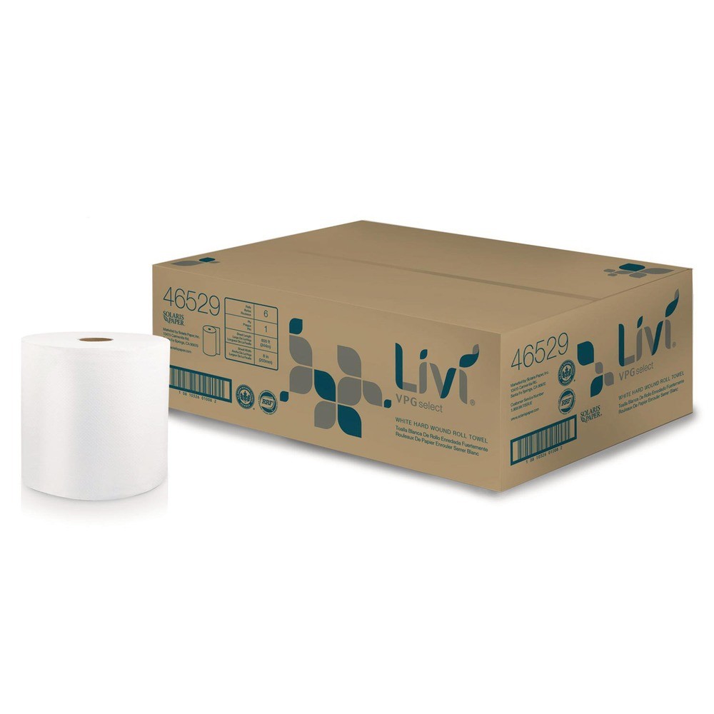 Livi VPG Select 46529 8 in. x 800 ft. 1-Ply Hard Wound Roll Towel WT (6/CT) New