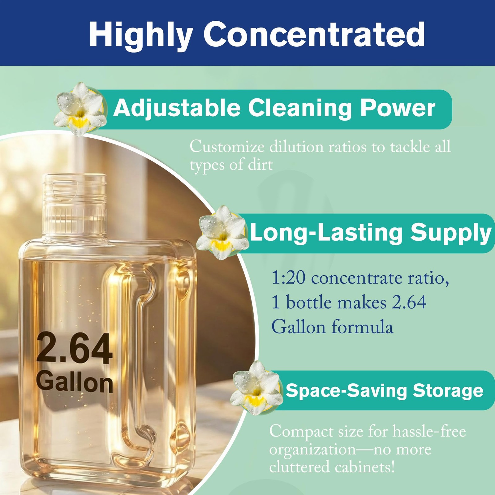 20X Concentrated Steam Mop Solution Makes 2.64 Gallon Formula for All Steam M…