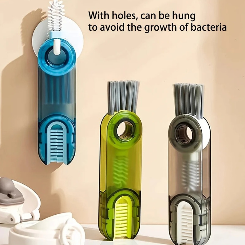 3-in-1 Bottle & Cup Cleaning Brush U-Shaped Water Bottle Lid Cleaner