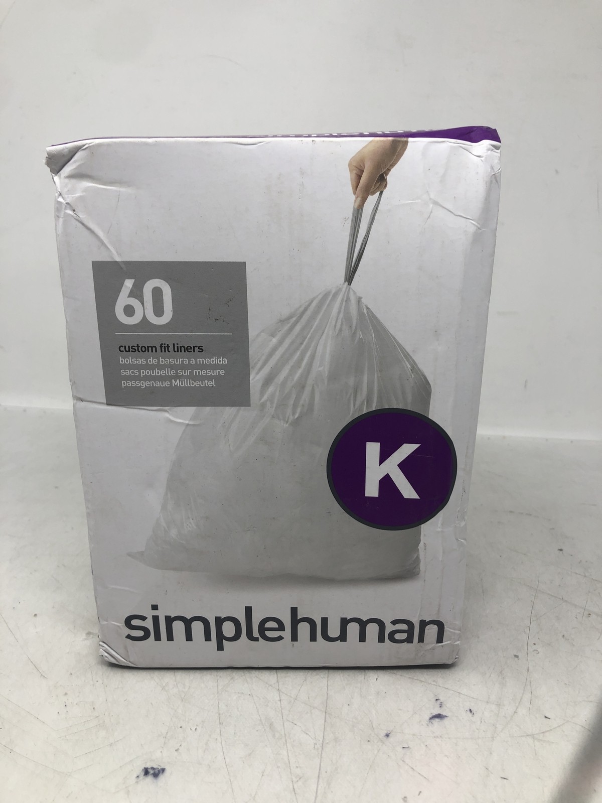 Simplehuman K 60 Count, Dispenser, Drawstring Trash Bags, 35-45 Liter 9.3-11.9G