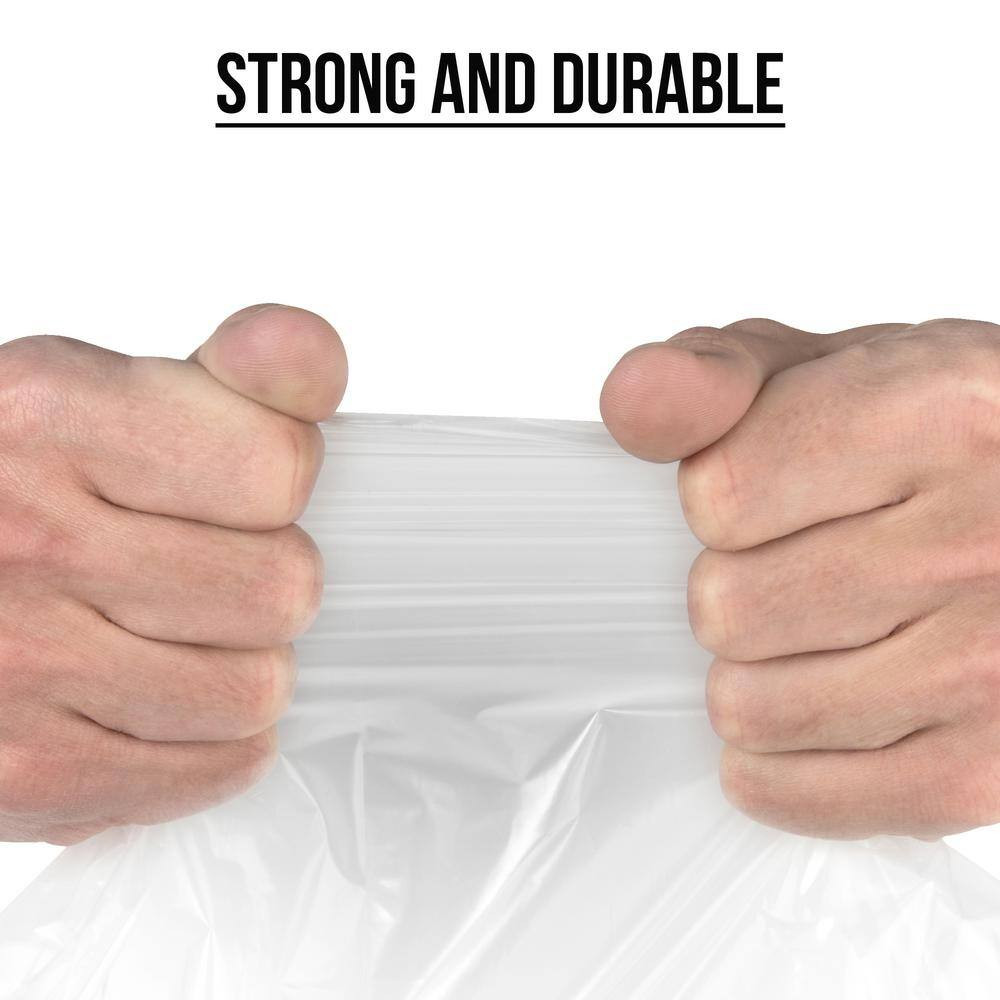 39 Gal. 1.0 Mil Clear Drawstring Trash Bags 33 In. X 40 In. Pack of 70 for Home,