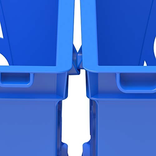Stackable Storage Crates Mini Desktop Organization 9×7.75×6 Inches School Blue