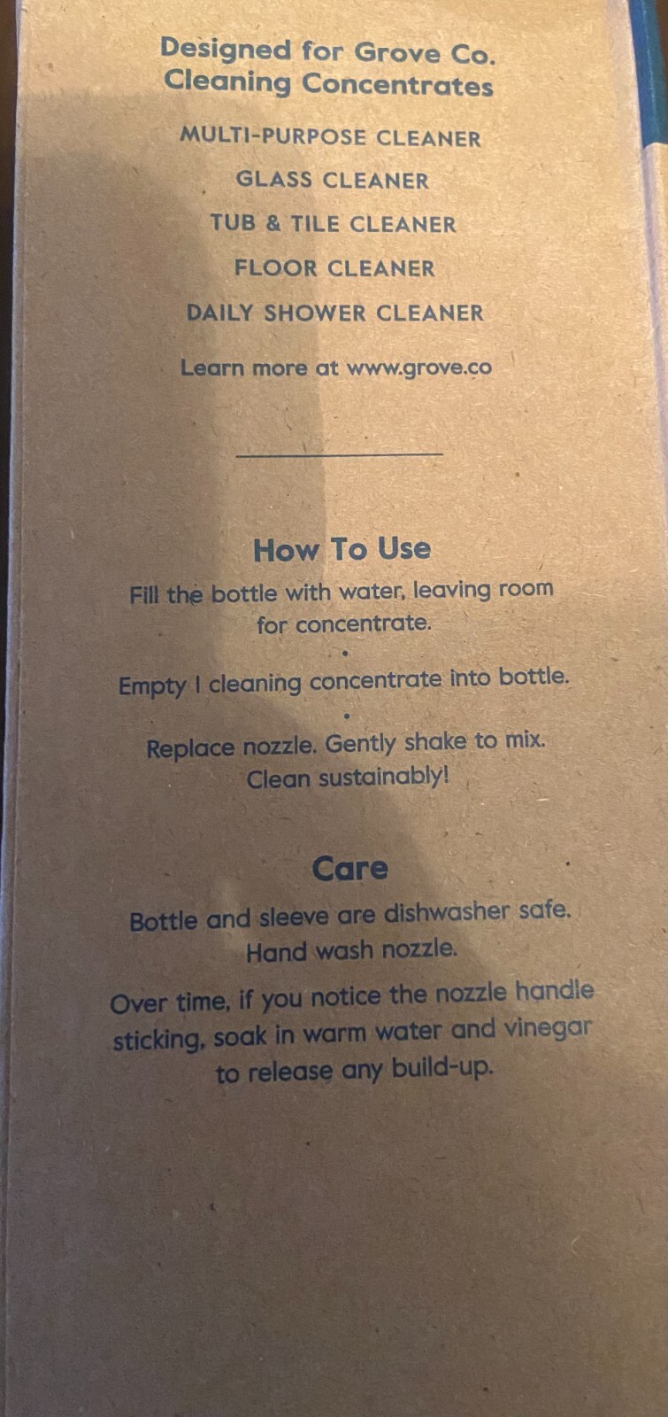 **NEW**Grove Collaborative POLISHED GRAY Reusable Glass Cleaning Bottle-16 FL OZ