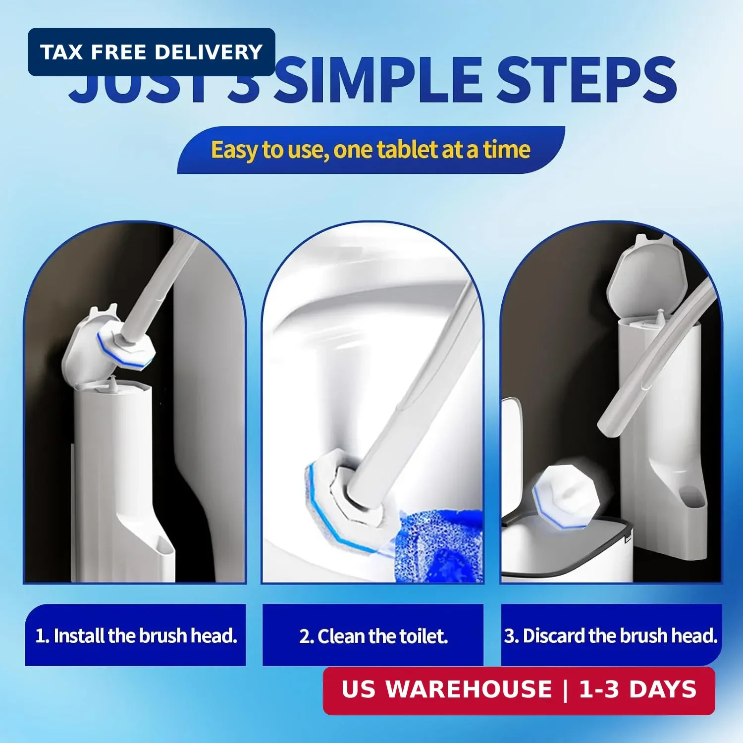 60PCS Disposable Toilet Brush Refills High-density Cleaner Wands for Clorox
