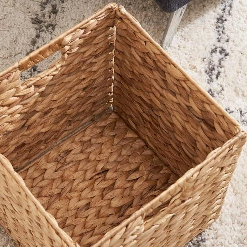 10.5 X 10.5In Wicker Storage Baskets for Shelves, Water Hyacinth Storage Baskets