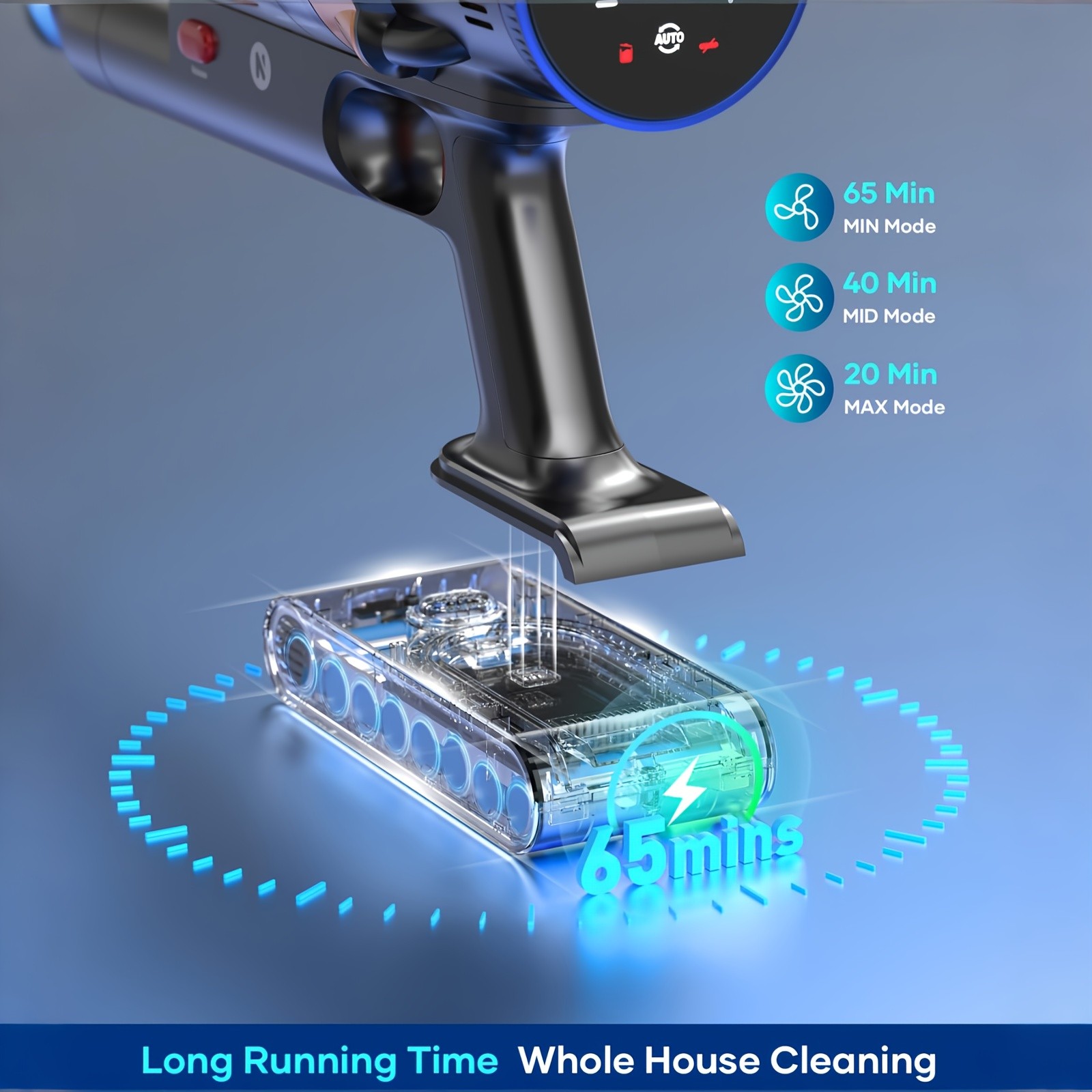 V28 Cordless Vacuum Cleaner Brushless Motor 45kpa 550W 65min Runtime Rechargeble