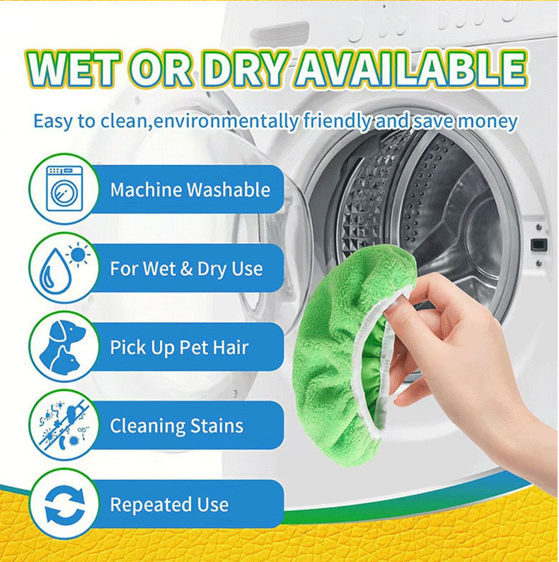 4~Pack Reuse Cloth Mop Head Cover Replacement for for 10-15 Inch Flat Mops