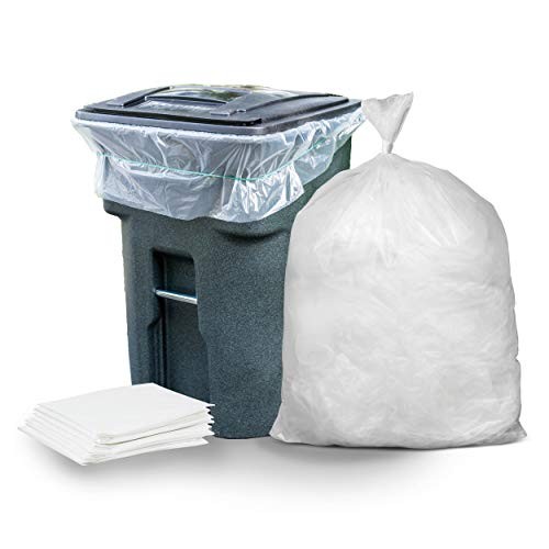 Heavy Duty Clear Trash Bags 96 Gallon 2.0 Mil Thick 25 Count for Outdoor Cans