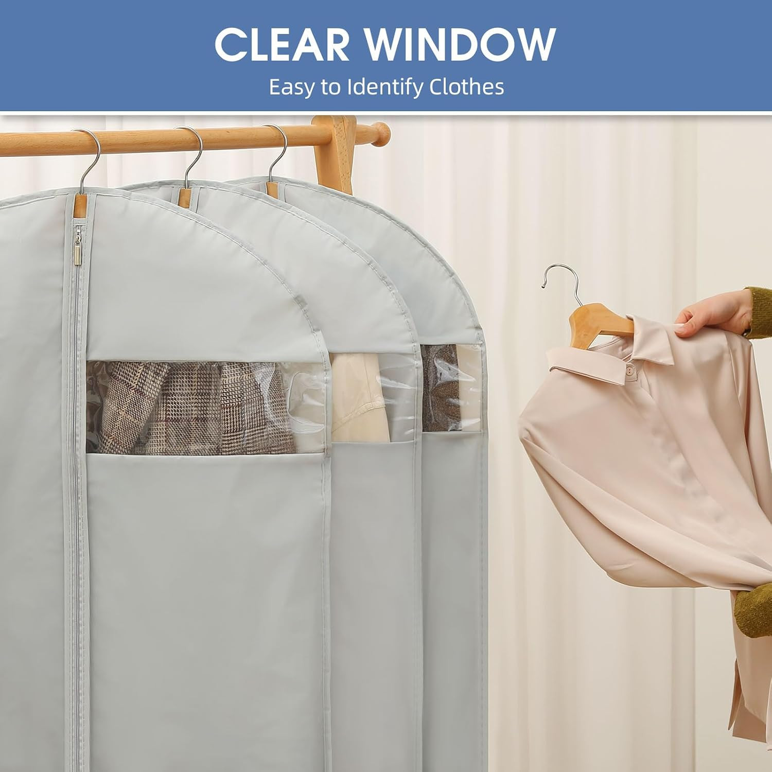 50″ Garment Bag, Mens Suit Bags for Closet Storage and Travel, Garment Bags
