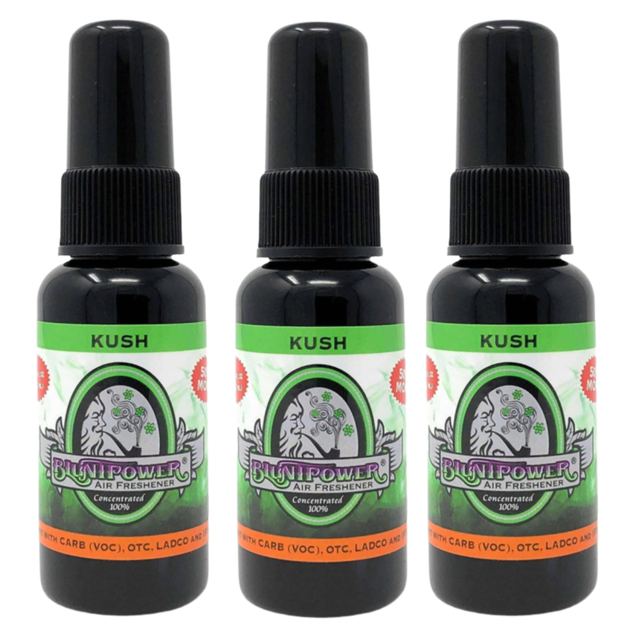 Blunt Power Oil Based Concentrated Air Freshener, Kush, 1.5 oz, 3 Pack