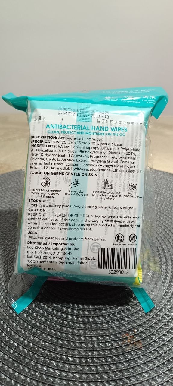 Excue Neli Wet Wipes 3×10 Sheets | Soft Moist Tissue from Malaysia | Travel Pack