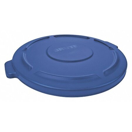 Rubbermaid Commercial 1779731 20 Gal Flat Trash Can Lid, 20 In W/Dia, Blue,