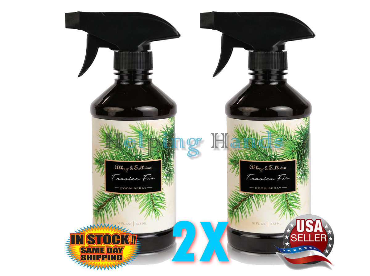 2 Abbey & Sullivan Holiday Frasier Fir Scent Room & Linen Fragrance Spray 16 oz