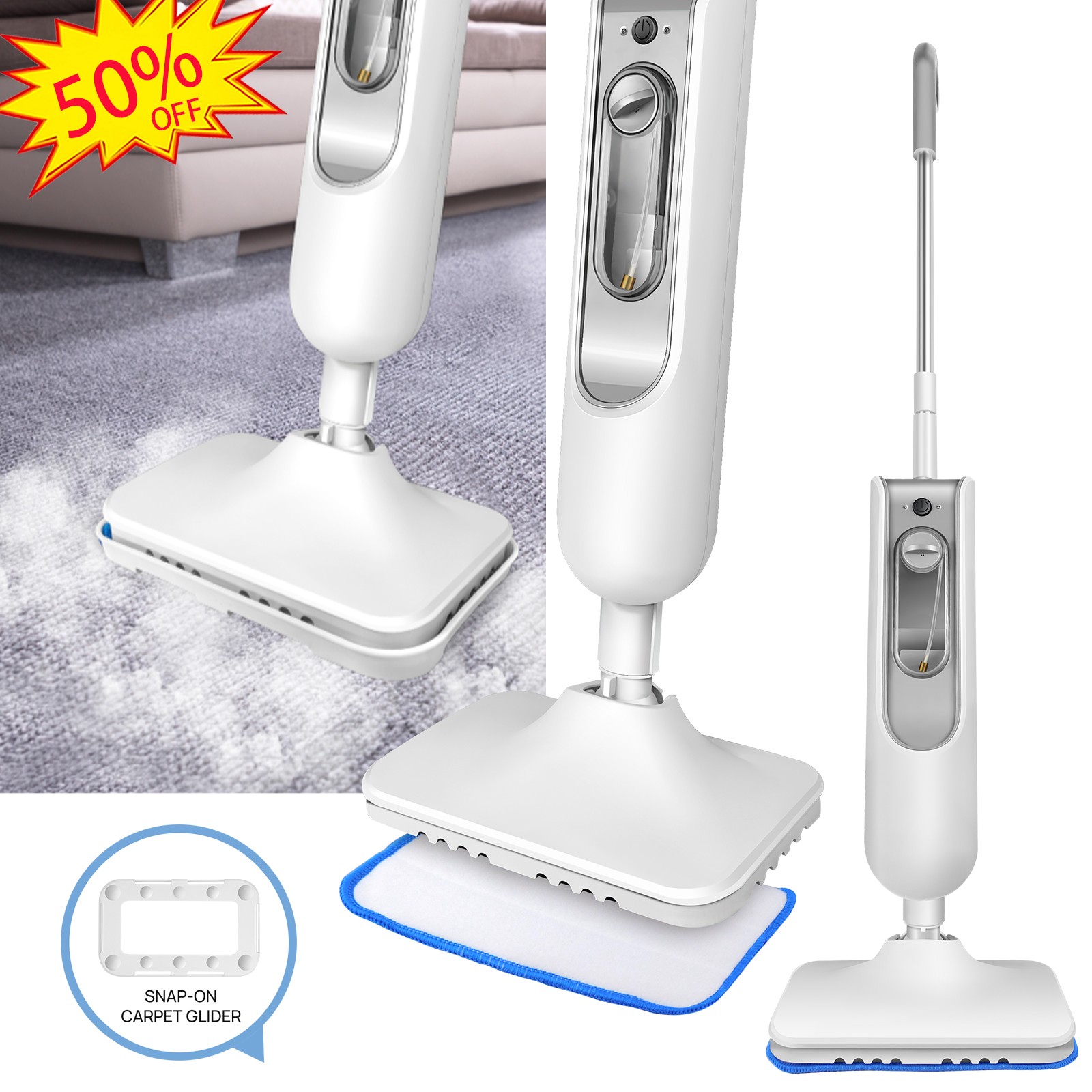 Steam Mop 2500W for Hardwood/Tile/Laminate Floors Electric Floor Steamer Cleaner