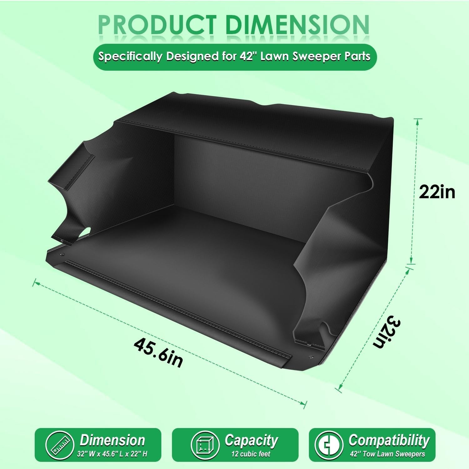 48388 Hopper Bag Lawn Leaf Sweeper Bag for Agri Fab 42″ Sweeper Parts