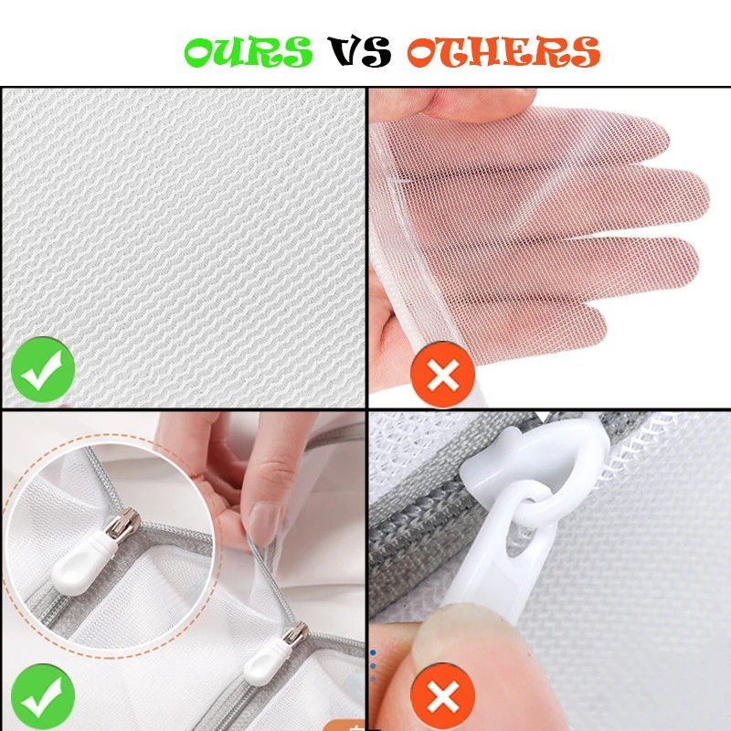 4PCS/1PCS Mesh Laundry Wash Bags with Zipper Washing Net Underwear Delicates USA