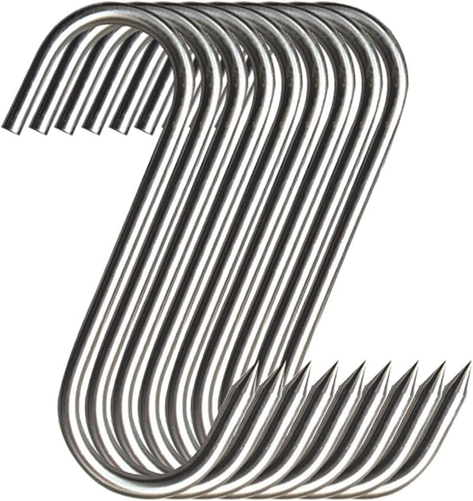 20Pcs Stainless Steel Meat Butcher Hooks for Hanging Drying BBQ Grilling Sausage