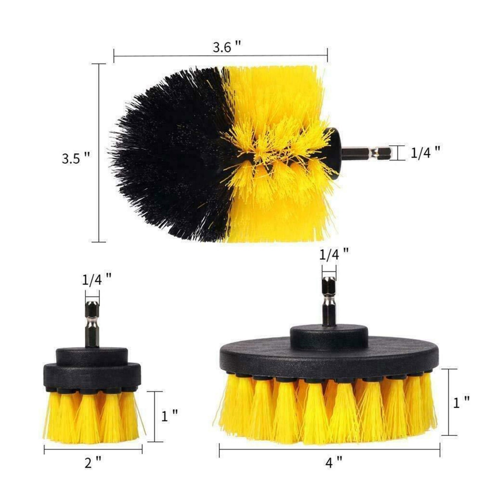 5Pack Drill Brush Attachment Set-Car Interior Detailing Kit，Power Scrubber Brush