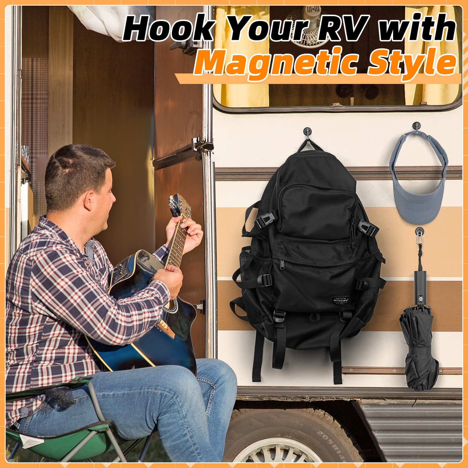 10-Pack Heavy Duty Magnetic Hooks with Swivel Carabiner 70LBS Capacity