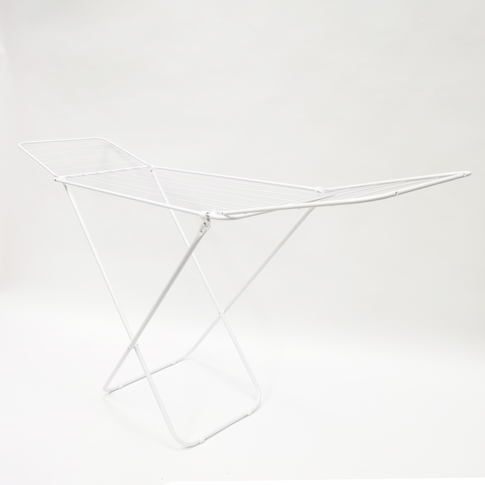 Laundry Drying Rack with Gullwings White Metal Air Dry Folding Stand