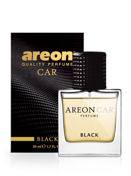 Areon Car Perfume 1.7 Fl Oz. (50ml) Glass Bottle Cologne Air Freshener, Black