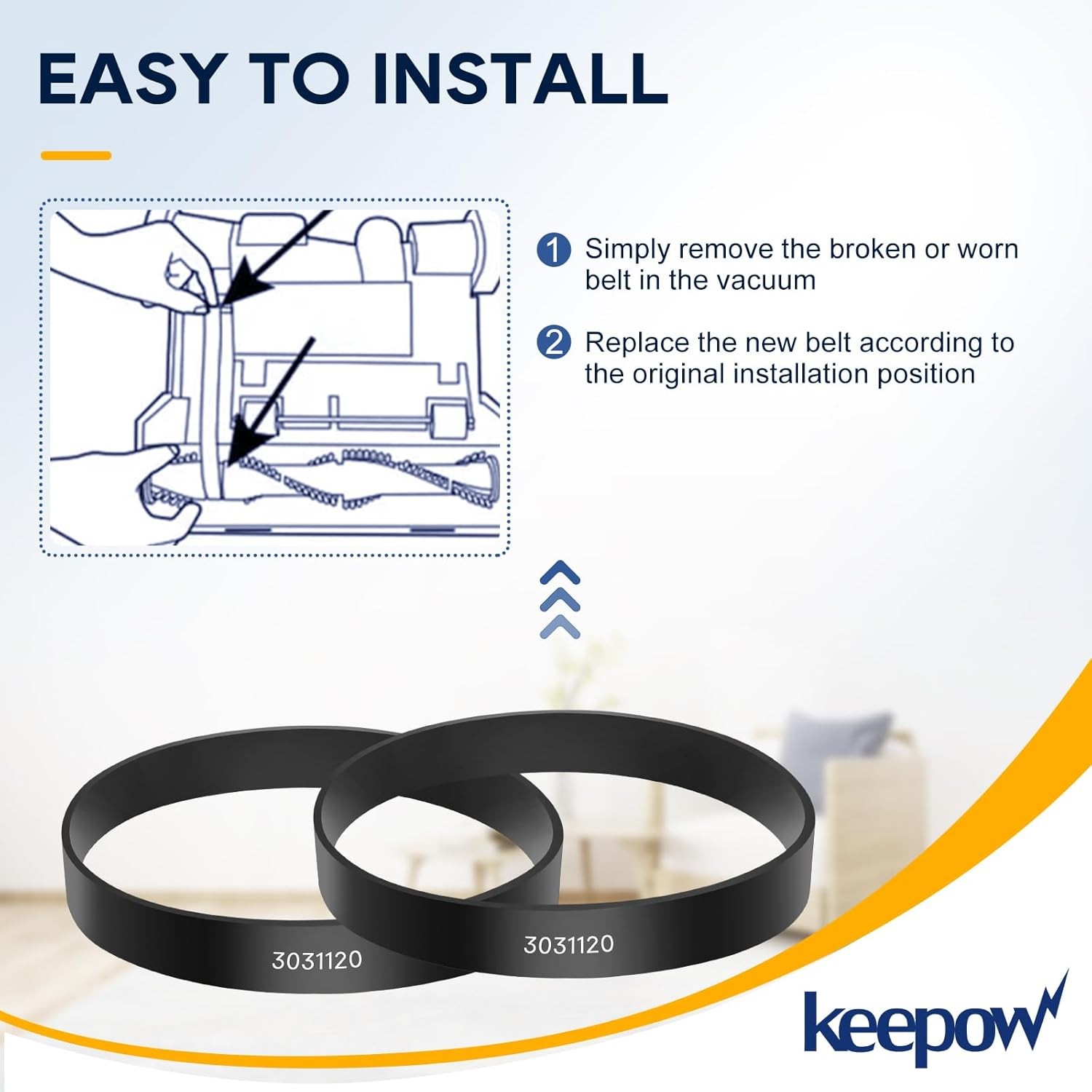 Replacement Belt and Filter Compatible with Bissell CleanView Rewind Upright