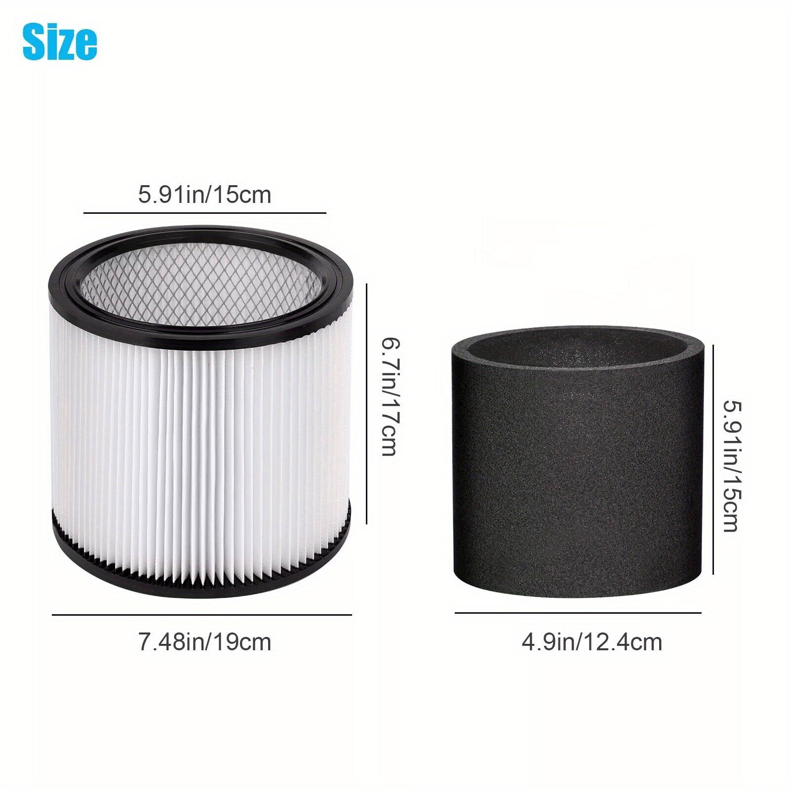 Wet Dry Cartridge Filter Kit for Shop Vac Vacuum Cleaner 90304 90585