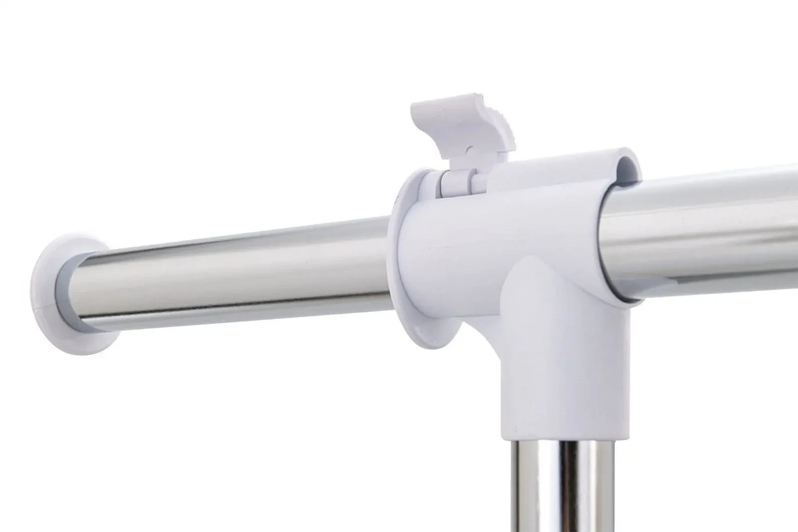Mainstays Adjustable Rolling Garment Rack Metal Clothes Rack Chrome White