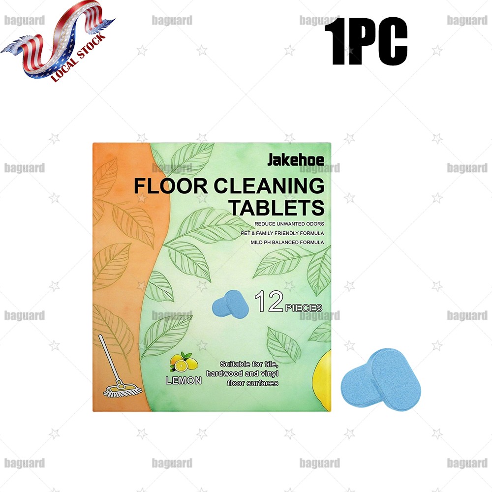12x Floor Cleaning Solution Tablet, Deep Cleans for Multiple Floors, lemon Scent