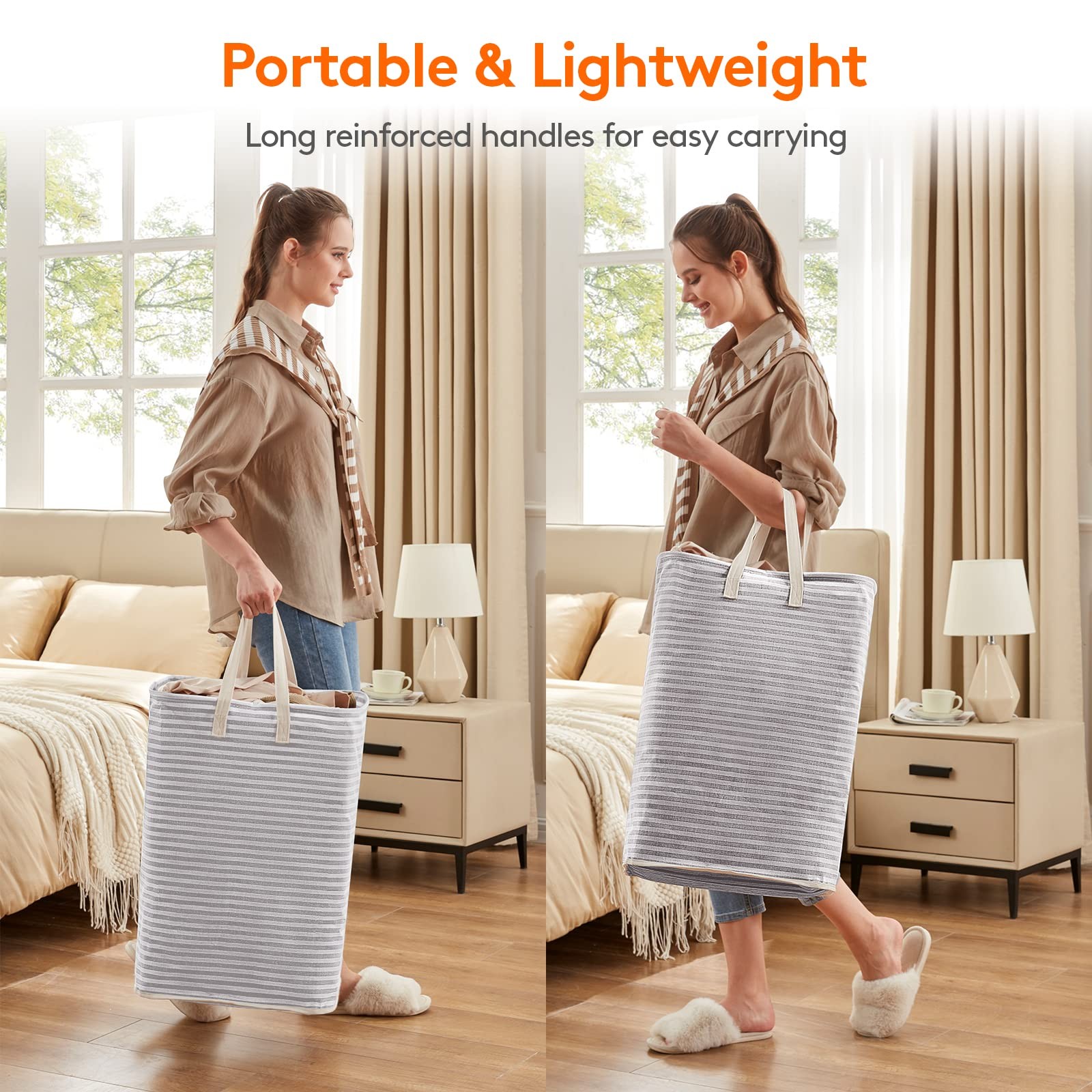 Lifewit 2 Pack Laundry Basket 80L Each, Collapsible Clothes ‎2 x 80L, Grey