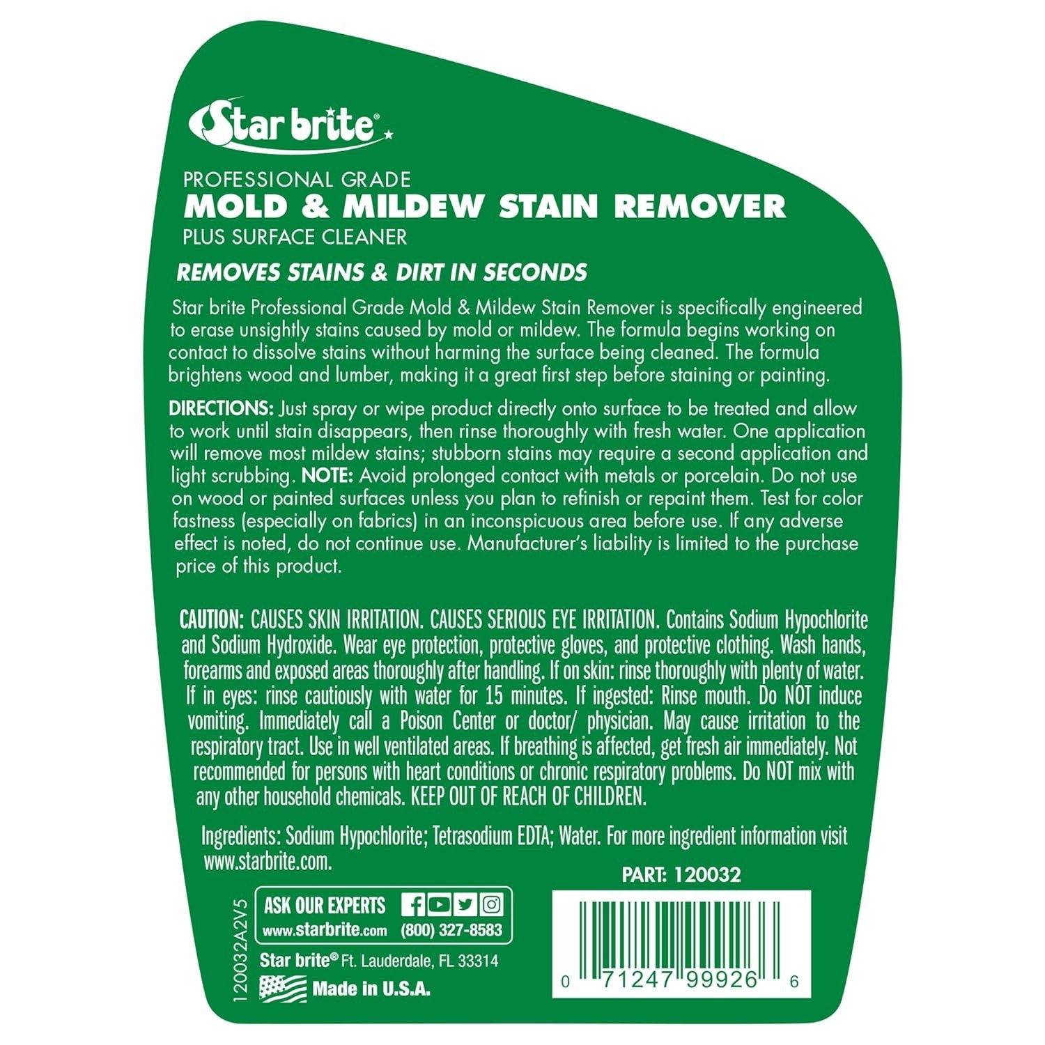 STAR BRITE Professional Grade Mold & Mildew Stain Remover – 32 OZ (120032) PCK 2