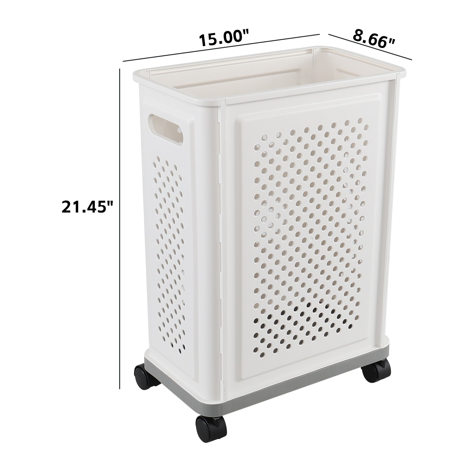 4 Packs Yoga Mat Plastic Laundry Hamper 38L Narrow Laundry Basket with Wheels