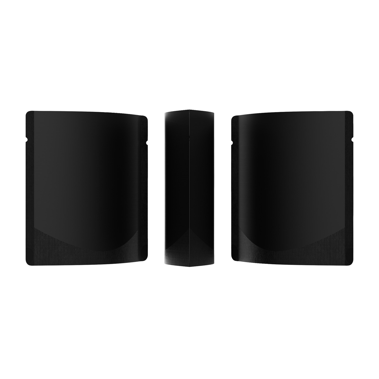 Double-Sided Matte Aluminum Colored Open Top Gusset Liquid Bags 2.75 inch Bulk