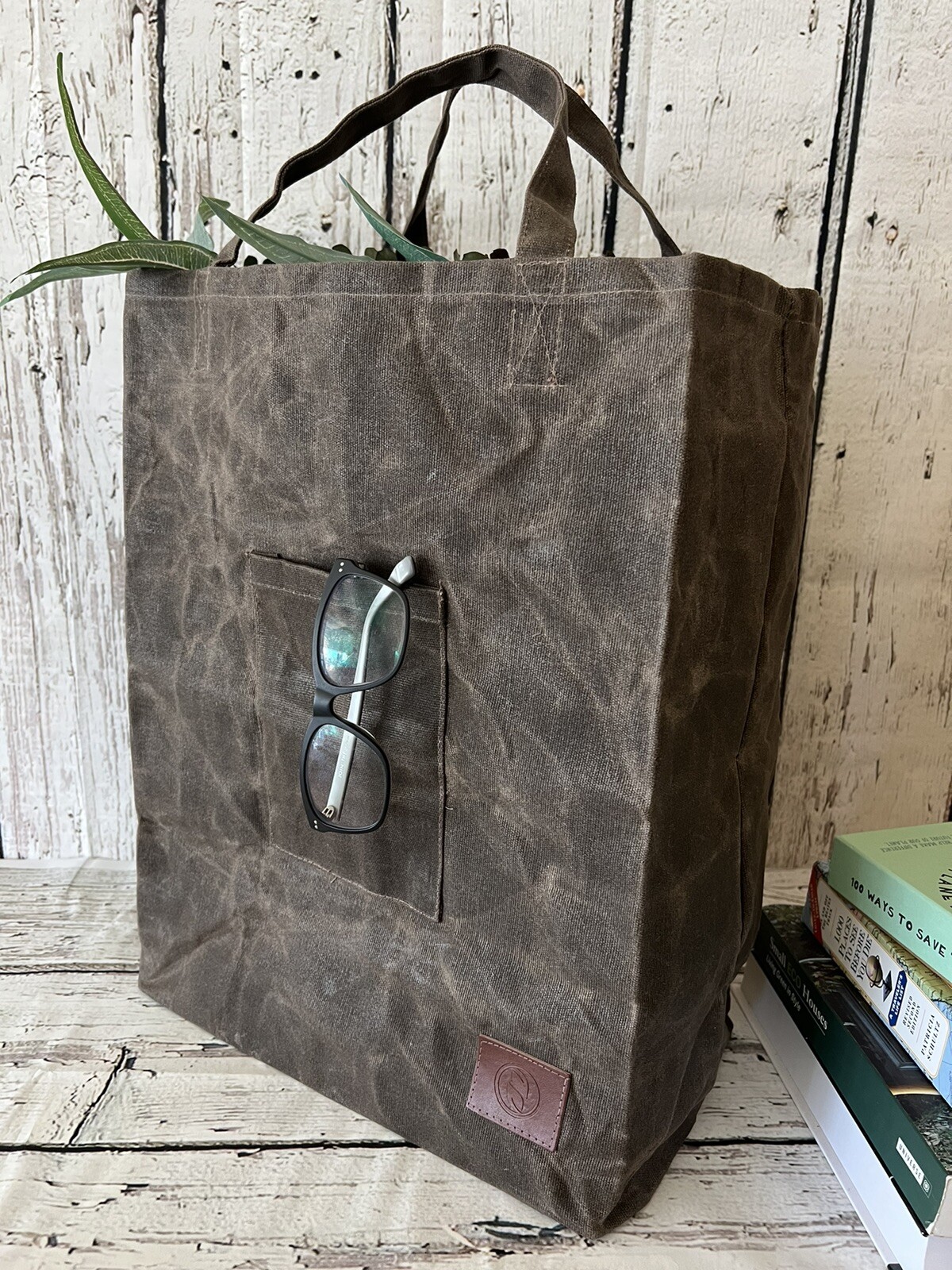 Waxed Canvas Tote Bag, Heavy Duty Grocery Shopping, Market bag, Beach Bag, New