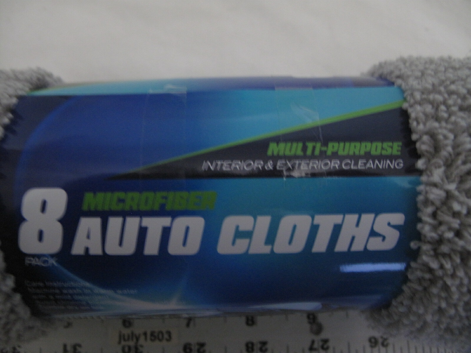 (8) NEW Gray/White 14″ x 14″ Microfiber Cleaning Towels Auto Home Dust / (bb)