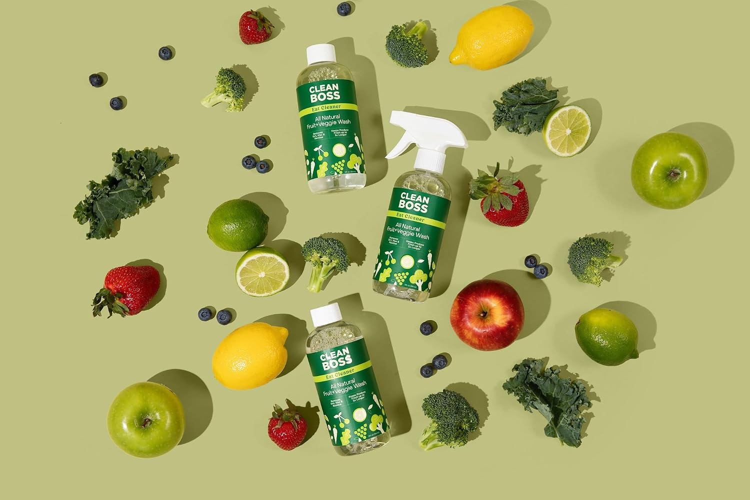 Eat Cleaner, 12 oz (3 Pack) with one Trigger – Keeps Produce Fresh, Vegan,