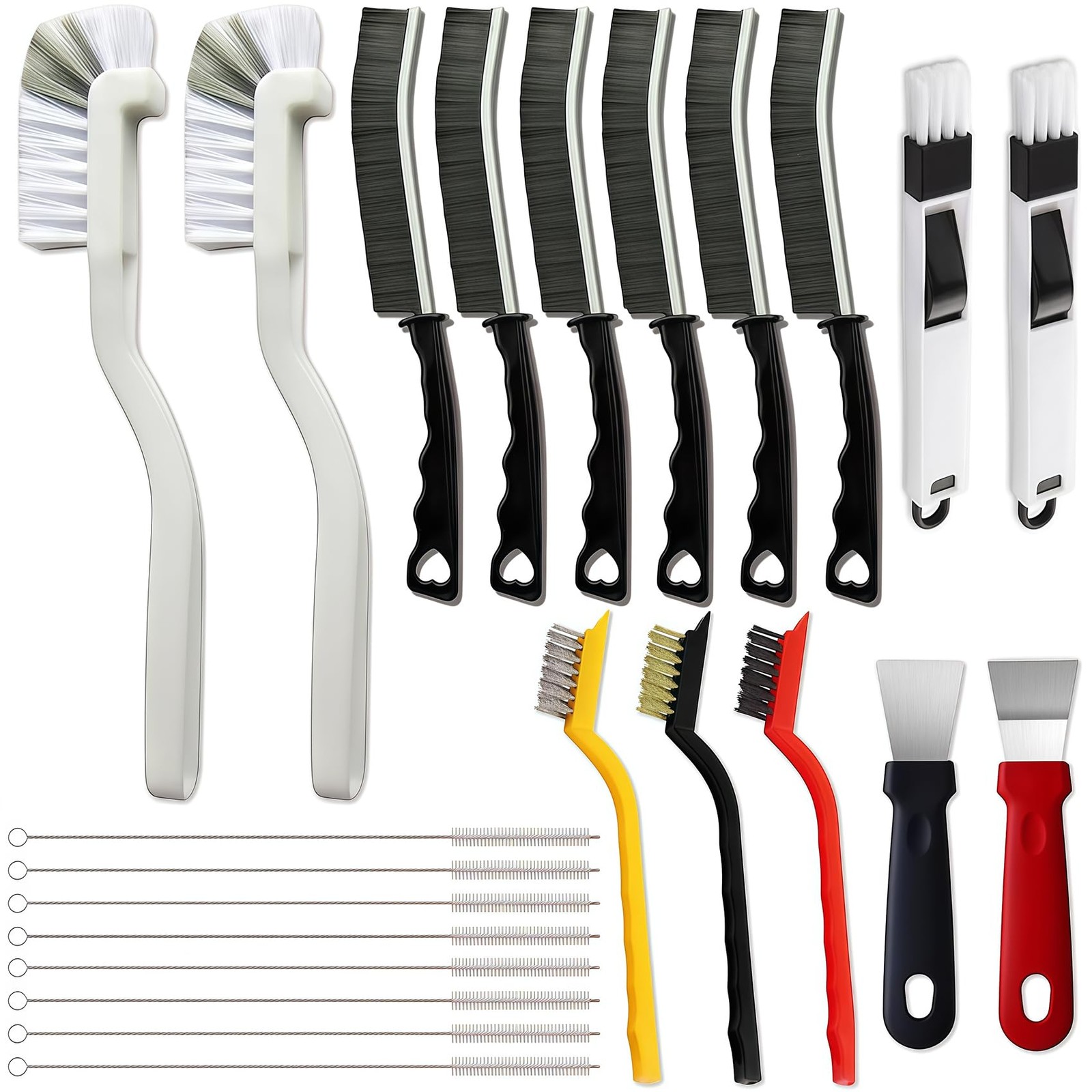 23Pcs Crevice Cleaning Brush Set, Hard Bristle Scrub Brushes Tools for Deep C…