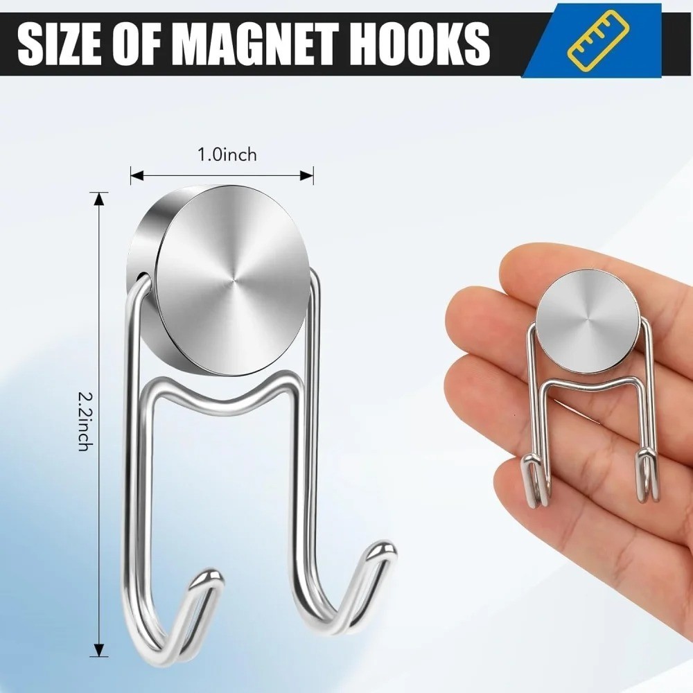 4 Pack 50LB Magnetic Hooks, Strong Cabin Ship Essentials Hook Heavy Duty Refrige
