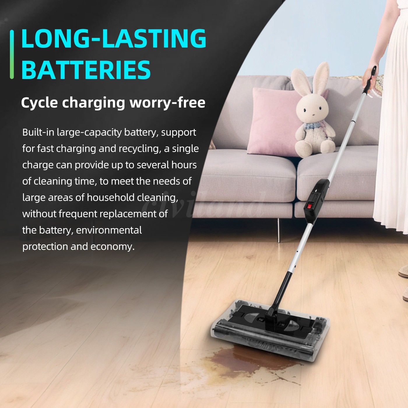 Vacuum Cleaner Cordless floor sweeper rechargeable manual floor & carpet sweeper