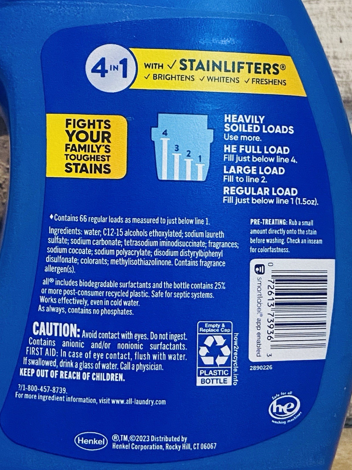 All Stainlifters 4 in 1 Sunshine Fresh Scent Liquid Laundry Detergent 100 Fl Oz