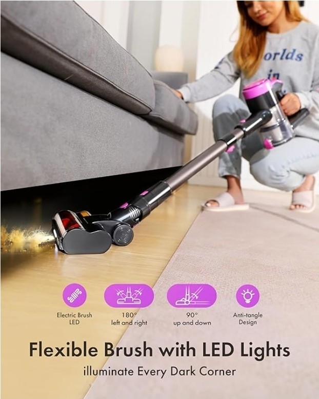 Dezkly Cordless Vacuum Cleaner, 8 in 1 Lightweight Stick Vacuum.