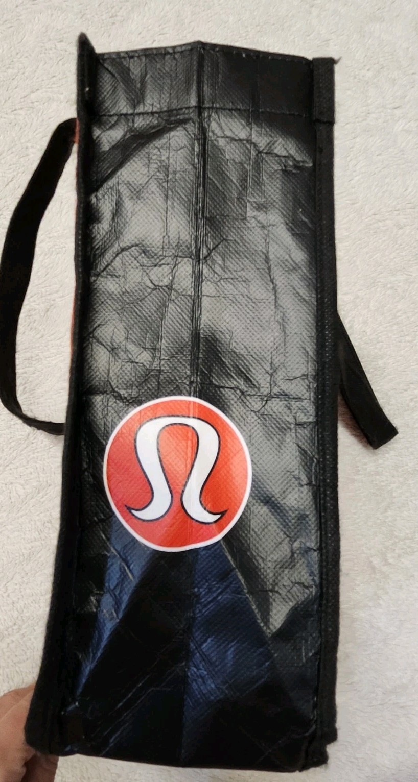 • Lululemon Small Red, Black And White Logo Reusable Shopping Bag