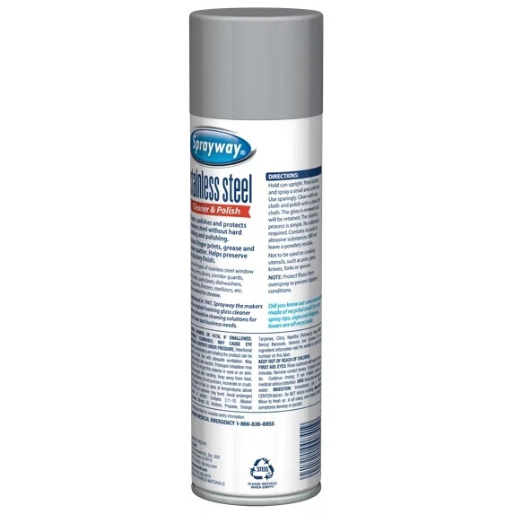 Sprayway SW148R Stainless Steel Cleaner Polish 15 oz Metal Surface Spray 1 Can