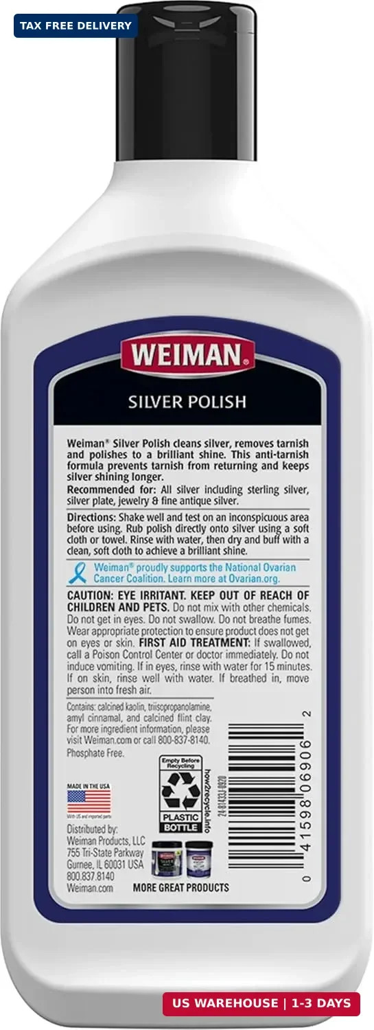 Weiman Silver Cream Cleaner 3-in-1, Anti-Tarnish – Silverware Polish & Cleaner